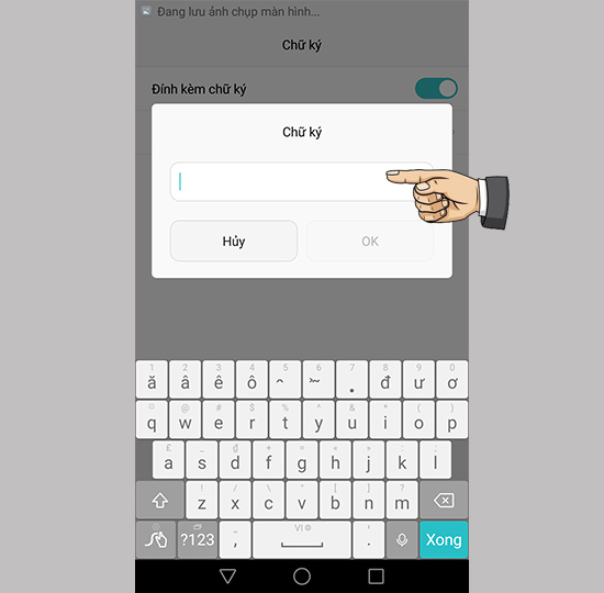 Nhập chữ ký vào