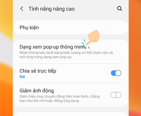 Bước 3: Sau đó bạn hãy chọn Dạng xem pop-up thông minh.