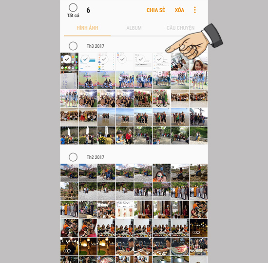 Xoá thử một vài tấm ảnh nào đó