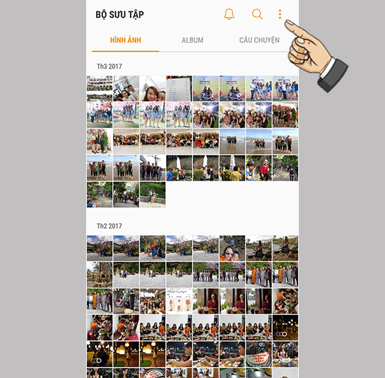 Chọn vào dấu 3 chấm