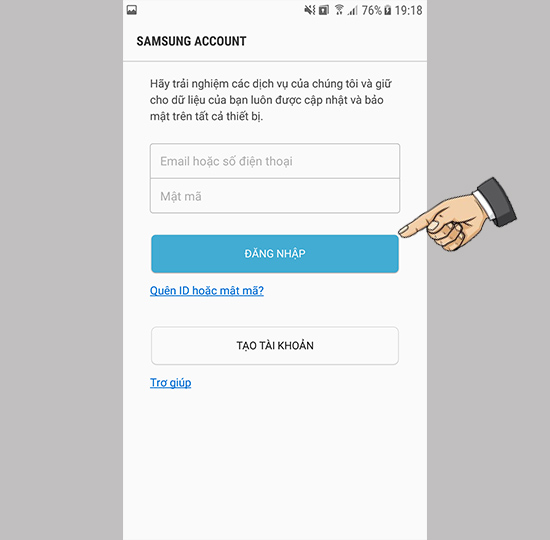 Đăng nhập tài khoản, nếu bạn chưa có tài khoản thì bạn có thể tham khảo cách tạo tài khoản tại đây