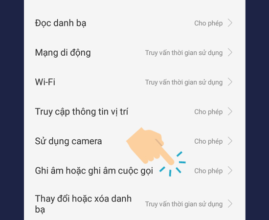 vào Ghi âm hoặc ghi âm cuộc gọi