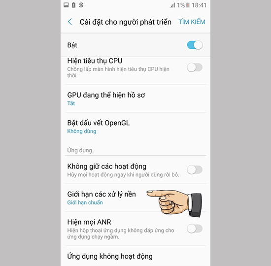Giới hạn các xử lý nền