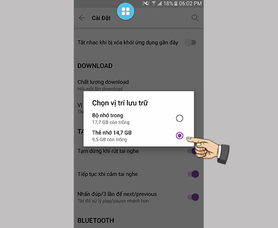 Tải trực tiếp nhạc về thẻ nhớ