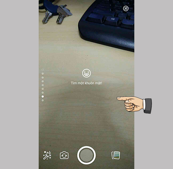 Vuốt dưới lên để đổi icon