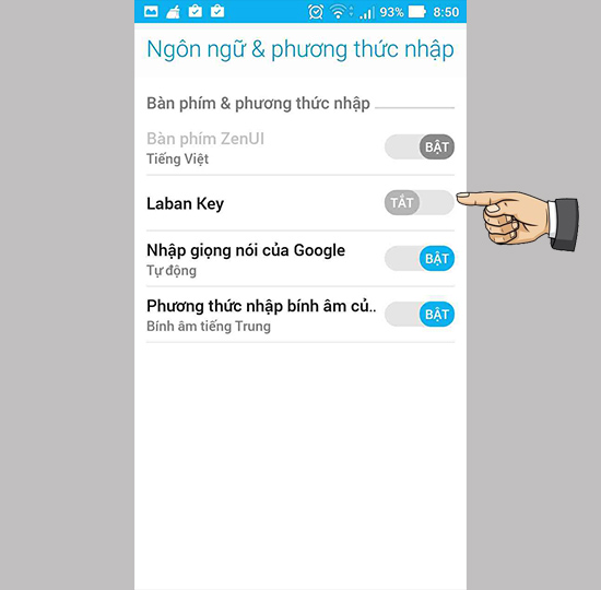 Laban key bật