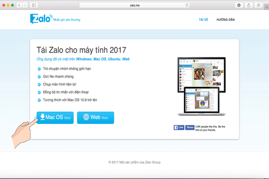 Cách cài Zalo cho Macbook