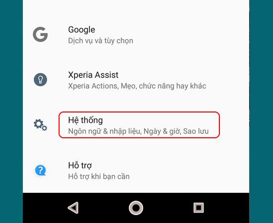 Bước 2: Tiếp theo bạn chọn Hệ thống.