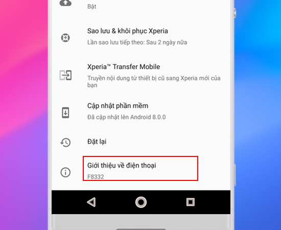 Bước 2: Tiếp theo bạn đến Giới thiệu điện thoại.