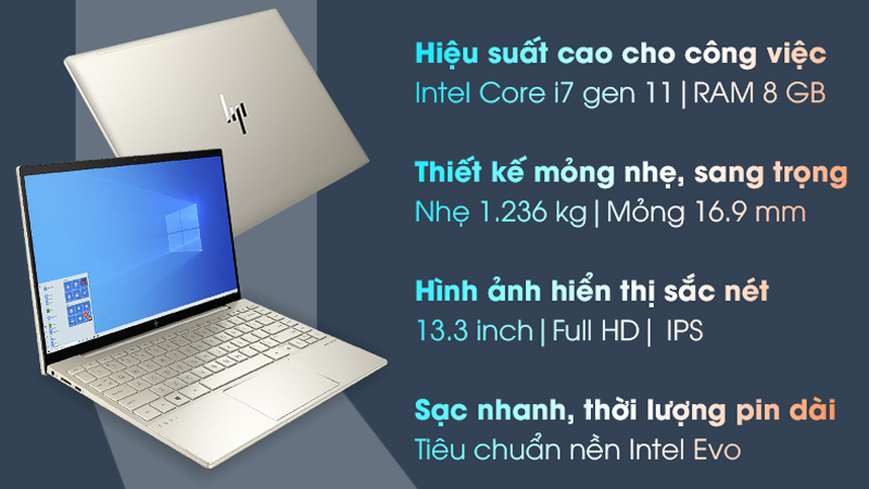 HP Envy 13 ba1030TU i7 1165G7 sở hữu hiệu năng vô cùng mạnh mẽ