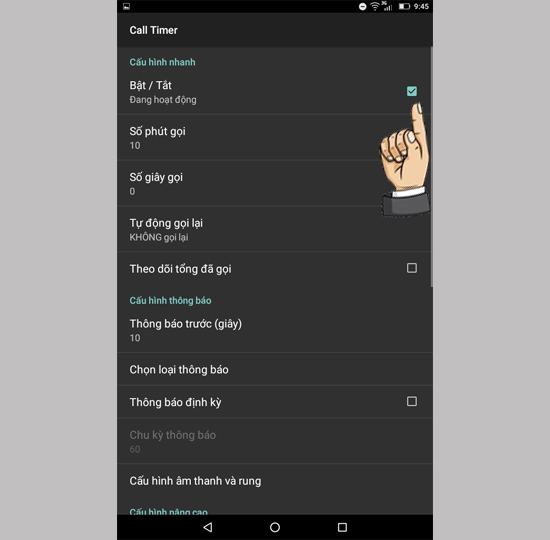 Bước 2: Bật/ tắt tính năng.