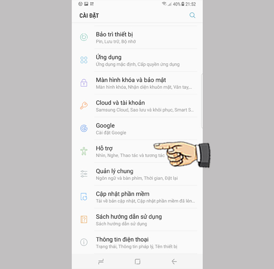chọn Hỗ trợ