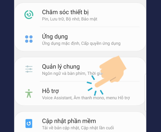 chọn Hỗ trợ