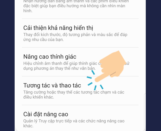 vào Tương tác và thao tác