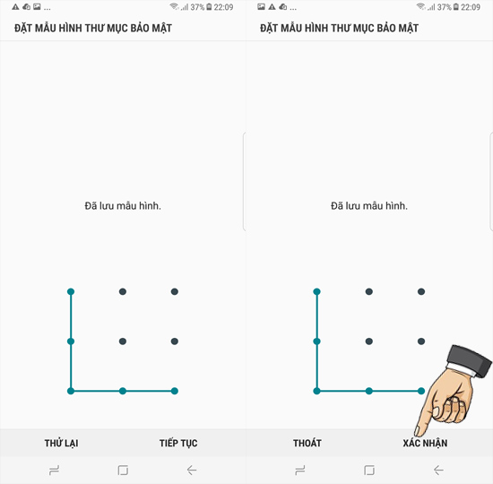 Thiết lập mật khẩu.