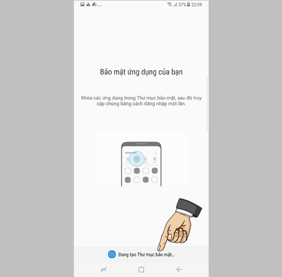 Đang tạo thư mục bảo mật.