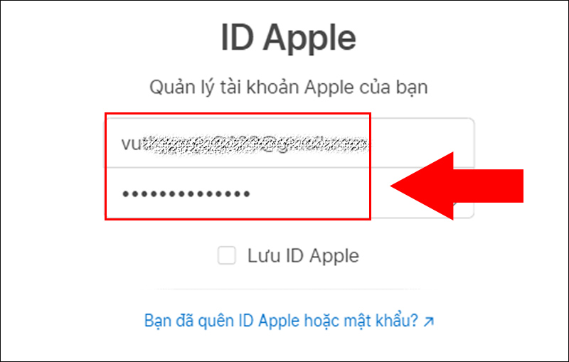 Đăng nhập ID Apple