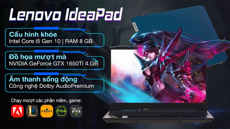 Lenovo IdeaPad Gaming 3 15IMH05 i5 có hiệu năng mạnh mẽ, thách thức mọi tựa game