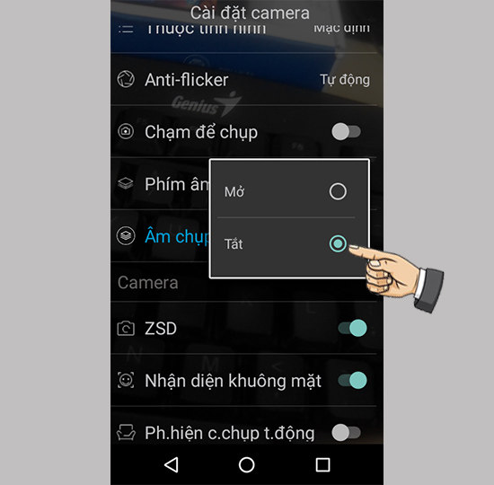 Bước 5: Chọn Tắt
