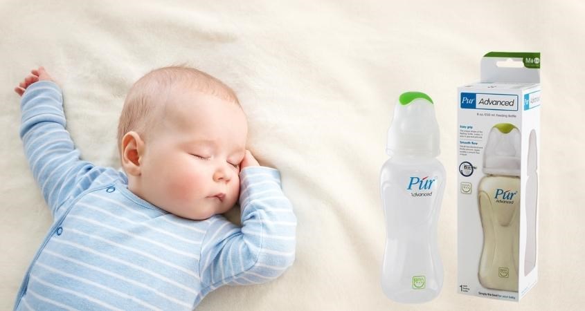 Bình sữa Pur có núm ti mềm mại, đạt tiêu chuẩn an toàn y tế