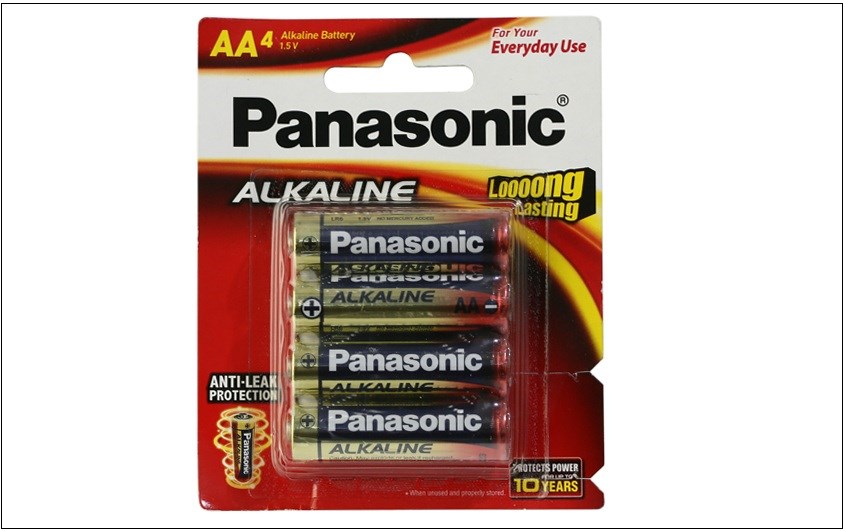 Pin AA 4 viên Panasonic Alkaline LR6T-4B-V không chảy nước, hạn chế hư hỏng