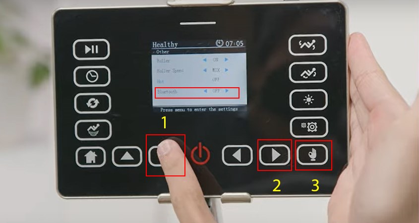 Bật Bluetooth trên ghế massage