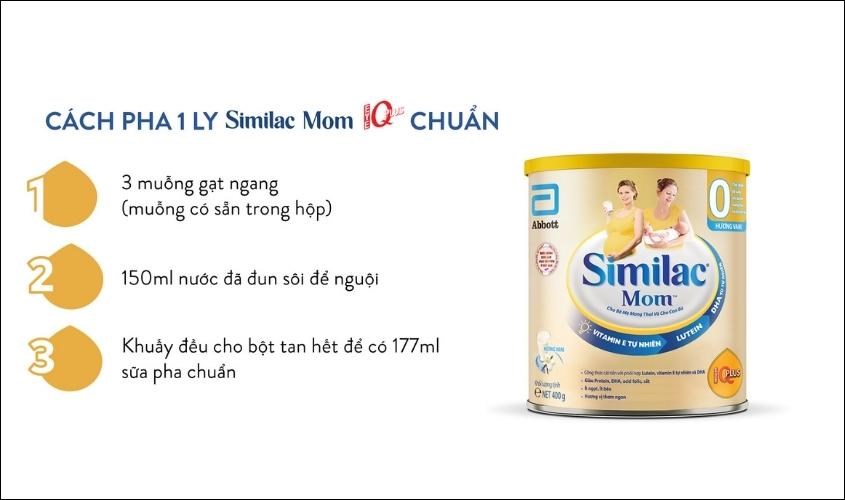 lưu ý khi sử dụng sữa Similac mom