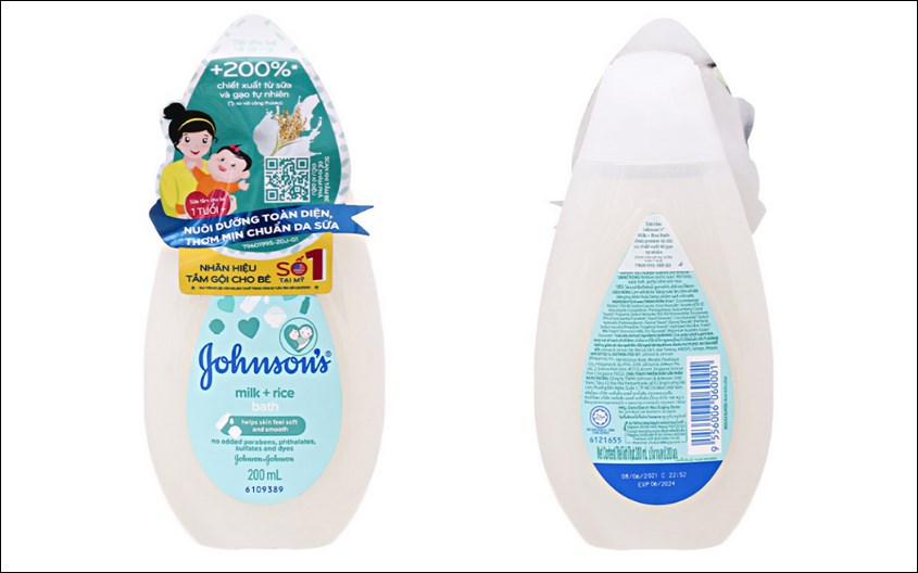 Sữa tắm cho bé Johnson's sữa & gạo 200ml