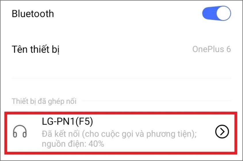 Màn hình điện thoại sau khi bạn ghép nối thành công