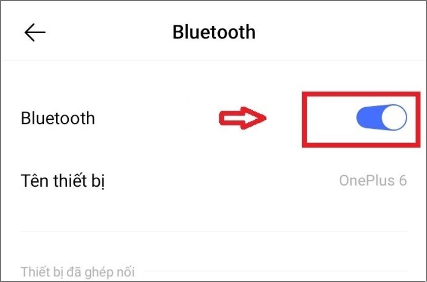  Bật Bluetooth sang On 