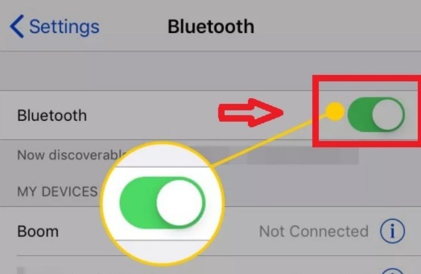 Bật Bluetooth sang On