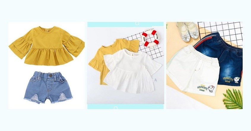 Quần short với áo babydoll tạo nên sự thoải mái cho bé