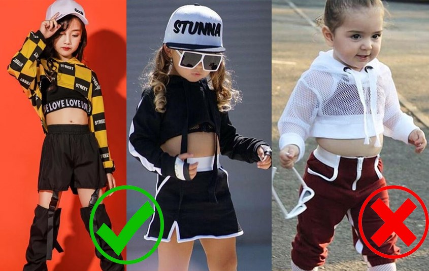 Hoodie bé gái dáng croptop