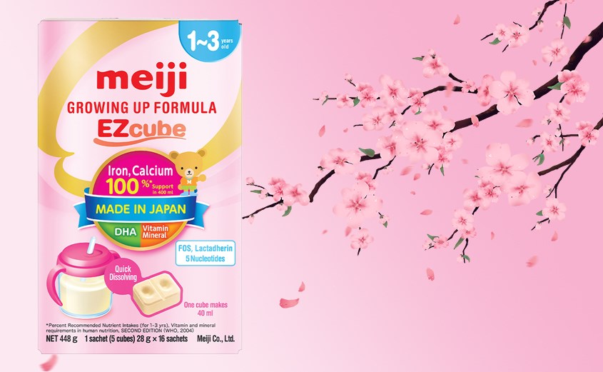 Sữa bột Meiji Growing Up Formula Ezcube 448g (1 - 3 tuổi)