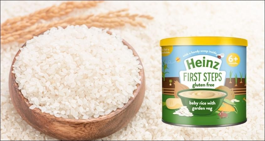 Bột ăn dặm Heinz gạo, rau củ lon 200g