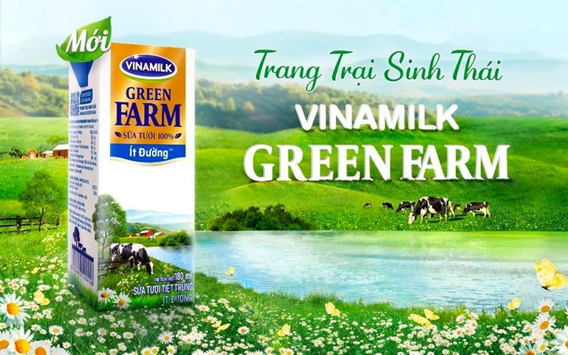 Sữa tươi Vinamilk Green Farm ít đường 110 ml