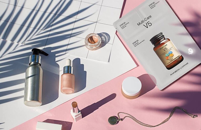 Mặt nạ giấy trị mụn - kiềm dầu - dưỡng ẩm - nâng cơ mặt 3 bước Rainbow Multi-Care V5 Teatree 33 ml