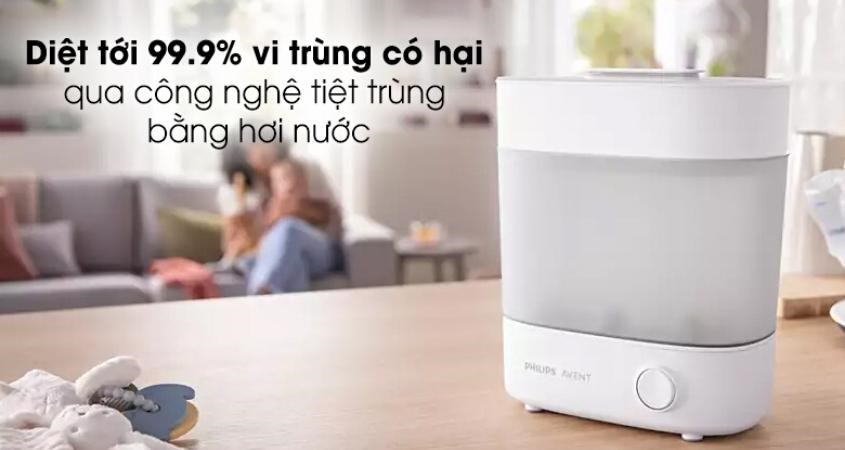 Công nghệ hơi nước hiện đại đem lại hiệu quả tiệt trùng đến 99,99%