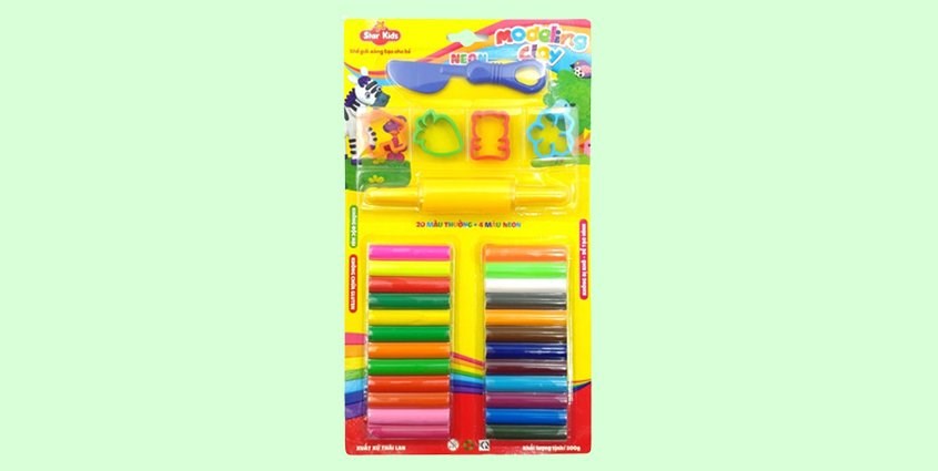 Bộ đồ chơi đất nặn 300g 24 màu và 6 dụng cụ Star Kids K-300/24C/6T