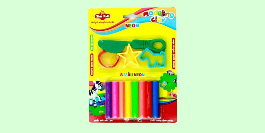 Bộ đồ chơi đất nặn 100g 8 màu và 4 dụng cụ Star Kids K-100/8C/4T