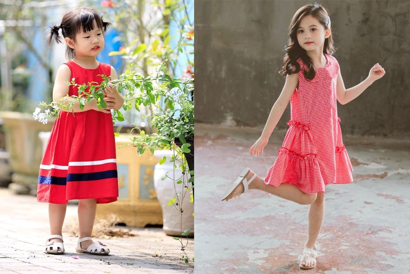 Đầm sát nách cho bé gái 