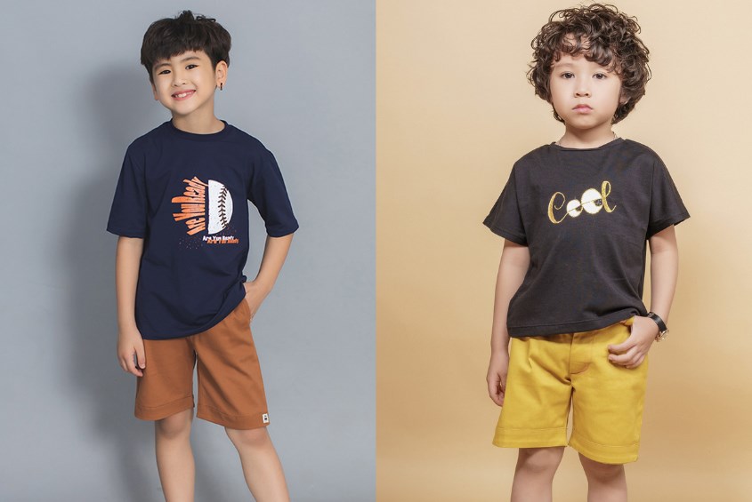 Chọn áo thun cho bé trai gầy