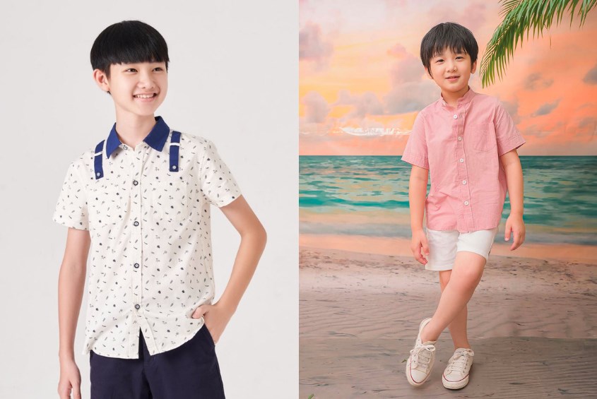 Chọn áo sơ mi cho bé trai gầy