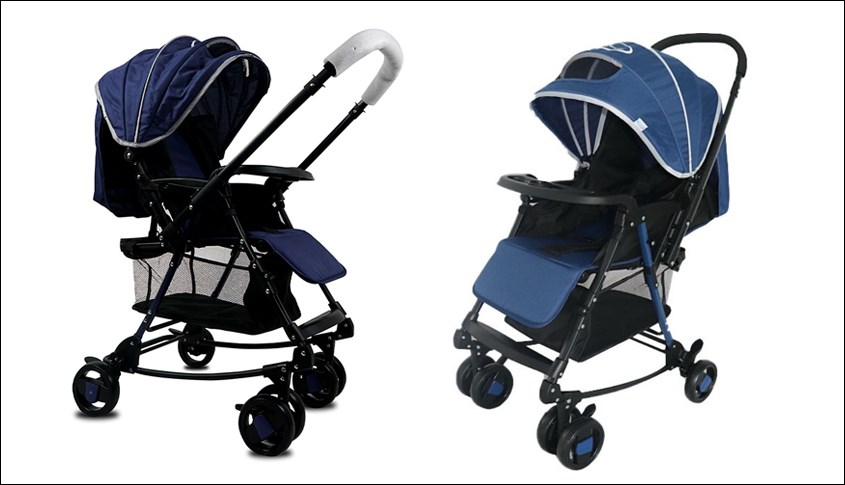 Xe đẩy cho bé Gluck C7 cho bé từ sơ sinh đến 5 tuổi - màu xanh navy có thiết kế 2 chiều