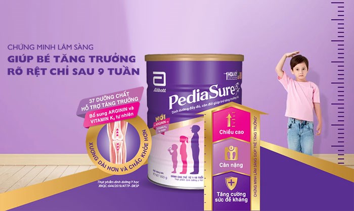 Sữa bột Abbott PediaSure BA hương vani 850g (1 - 10 tuổi)