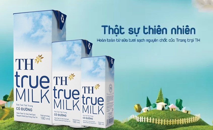 Thùng 48 hộp sữa tươi TH true MILK có đường 180 ml