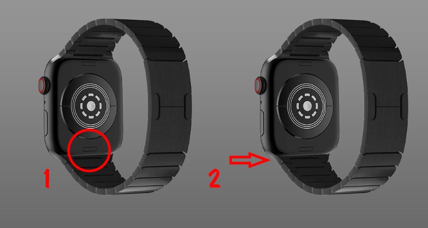 Trượt dây đeo theo chiều ngang vào khe