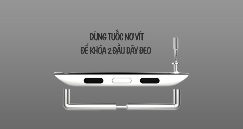 Dùng tuốc nơ vít để khóa 2 đầu dây đeo