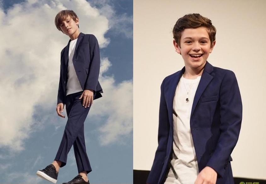 Phối áo thun bé trai với áo blazer