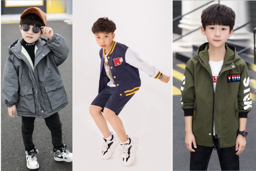 Chọn áo khoác cho bé trai gầy